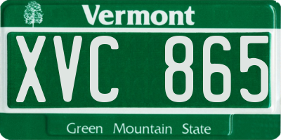 VT license plate XVC865