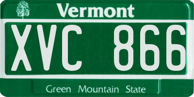 VT license plate XVC866