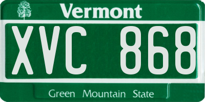 VT license plate XVC868