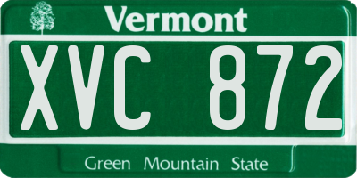 VT license plate XVC872