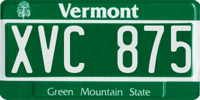 VT license plate XVC875