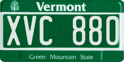 VT license plate XVC880