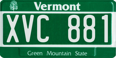 VT license plate XVC881