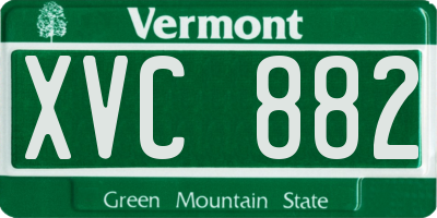 VT license plate XVC882
