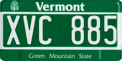 VT license plate XVC885