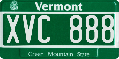 VT license plate XVC888