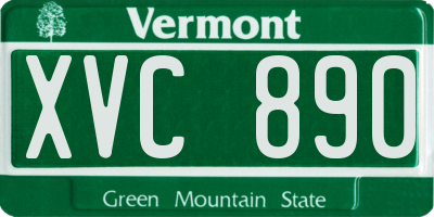 VT license plate XVC890