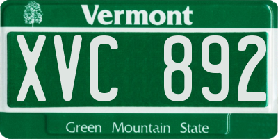 VT license plate XVC892