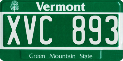 VT license plate XVC893