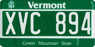 VT license plate XVC894