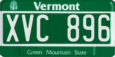 VT license plate XVC896