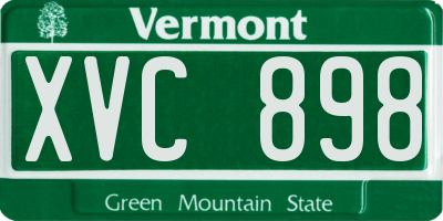 VT license plate XVC898