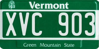 VT license plate XVC903