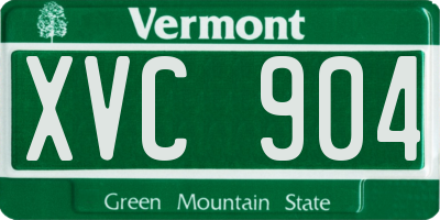 VT license plate XVC904