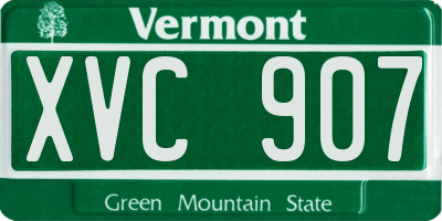 VT license plate XVC907