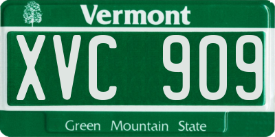 VT license plate XVC909