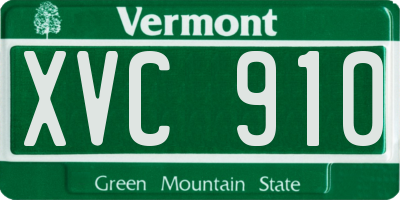 VT license plate XVC910
