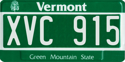 VT license plate XVC915