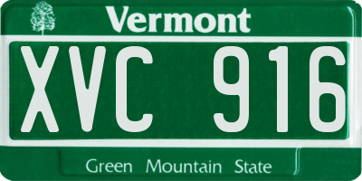 VT license plate XVC916