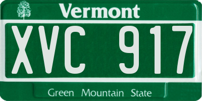 VT license plate XVC917