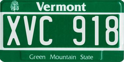 VT license plate XVC918