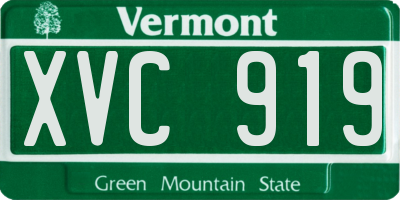 VT license plate XVC919