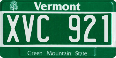 VT license plate XVC921