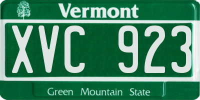 VT license plate XVC923