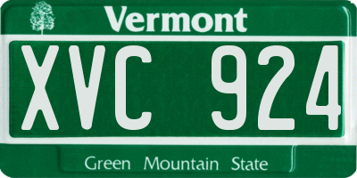 VT license plate XVC924