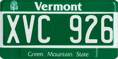 VT license plate XVC926