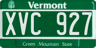VT license plate XVC927