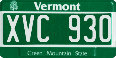 VT license plate XVC930