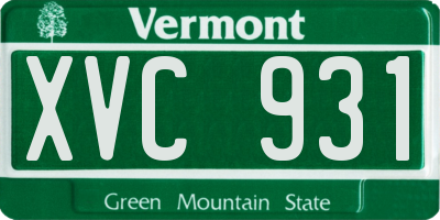 VT license plate XVC931