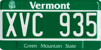 VT license plate XVC935
