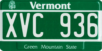 VT license plate XVC936