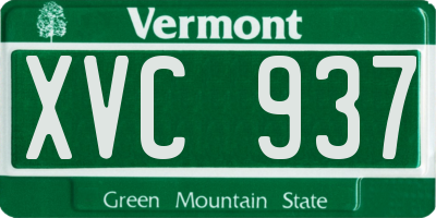 VT license plate XVC937