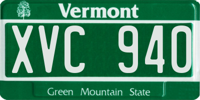 VT license plate XVC940