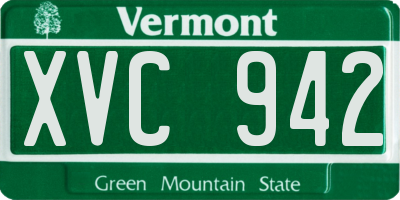 VT license plate XVC942