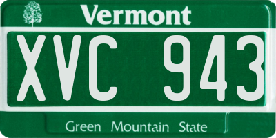 VT license plate XVC943