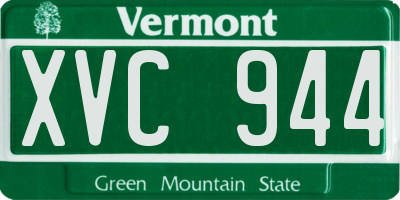 VT license plate XVC944