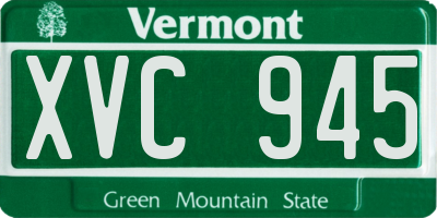 VT license plate XVC945