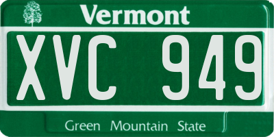 VT license plate XVC949