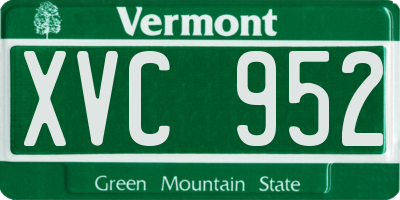 VT license plate XVC952