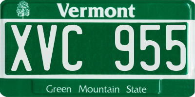 VT license plate XVC955