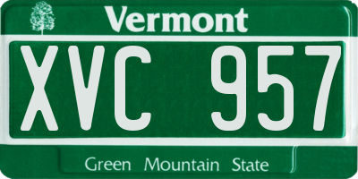 VT license plate XVC957