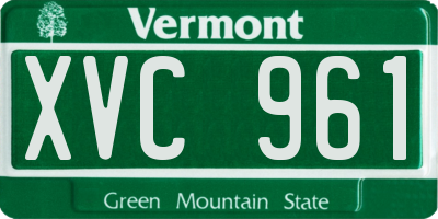 VT license plate XVC961
