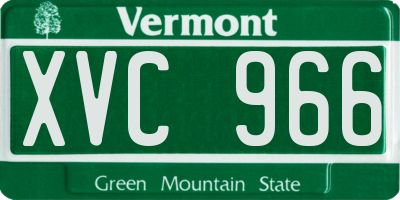 VT license plate XVC966