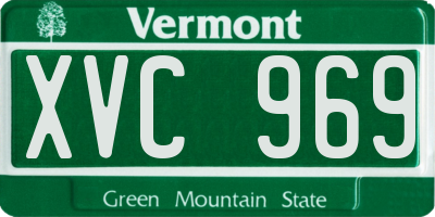 VT license plate XVC969
