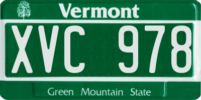 VT license plate XVC978