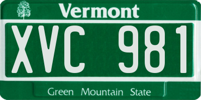 VT license plate XVC981